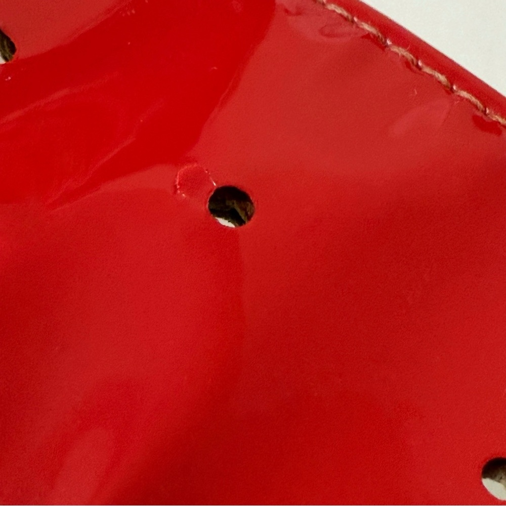 VINTAGE YVES SAINT LAURENT RED PATENT LEATHER BELT - Picture 6 of 7